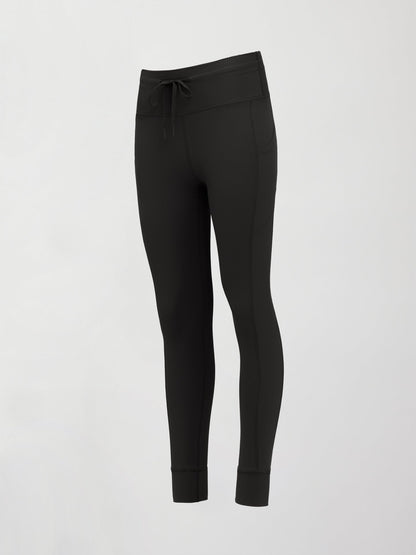 Carbon38 High Rise Pocket Legging in Ribbed Melt - Black