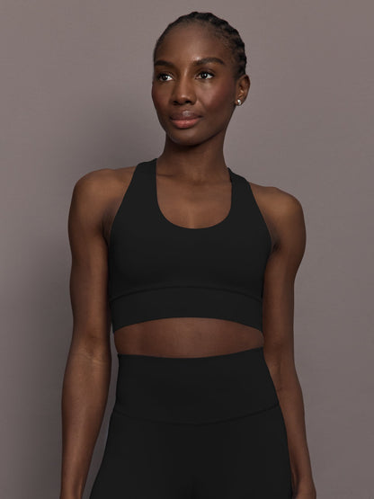 Carbon38 Support Bra in Diamond Compression - Black