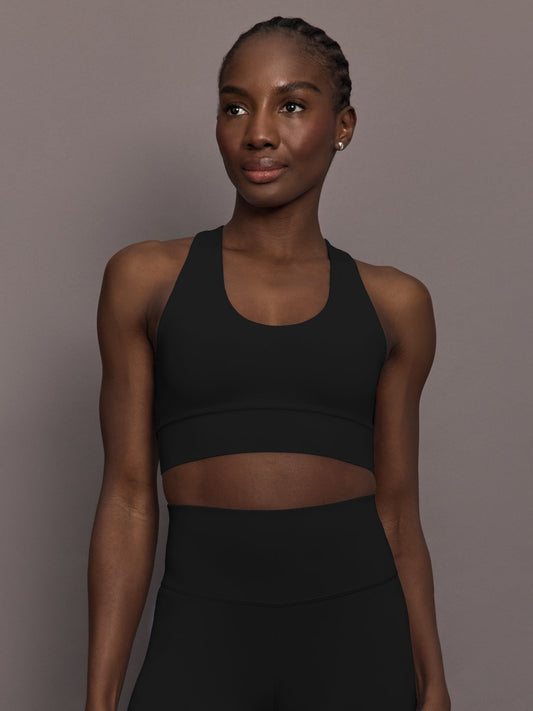 Carbon38 Support Bra in Diamond Compression - Black