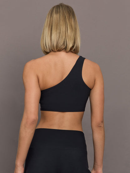Carbon38 One Shoulder Bra in Melt - Black