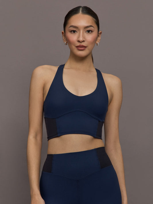 Carbon38 Seamed Bra in Melt - Navy/Black