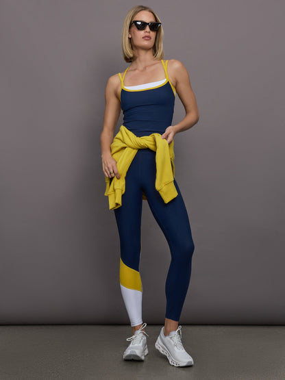Carbon38 Double Layered Tank in Melt - Navy/Mango/White