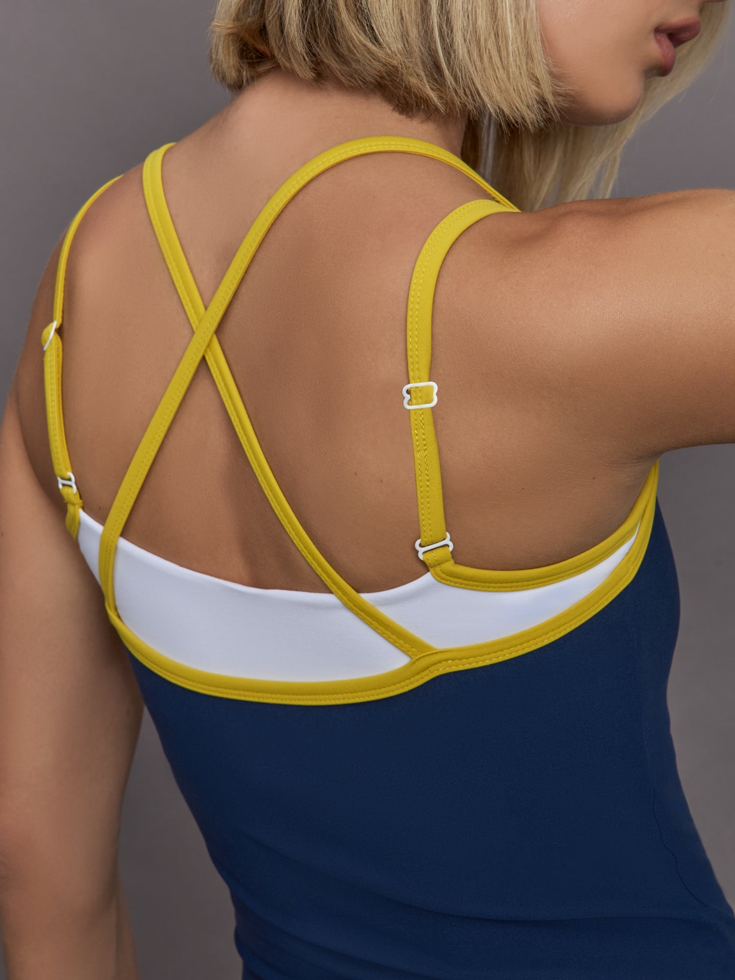 Carbon38 Double Layered Tank in Melt - Navy/Mango/White
