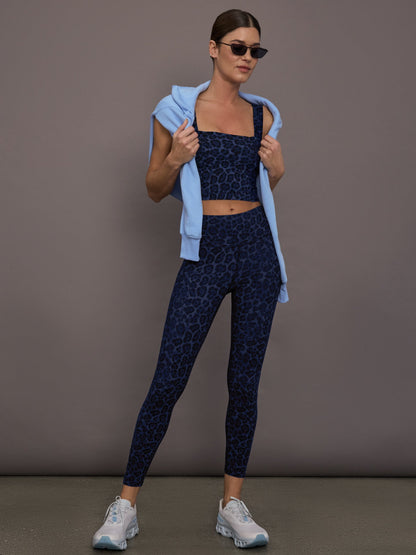 Carbon38 Square Neck Bra Top in Melt - Navy Leopard