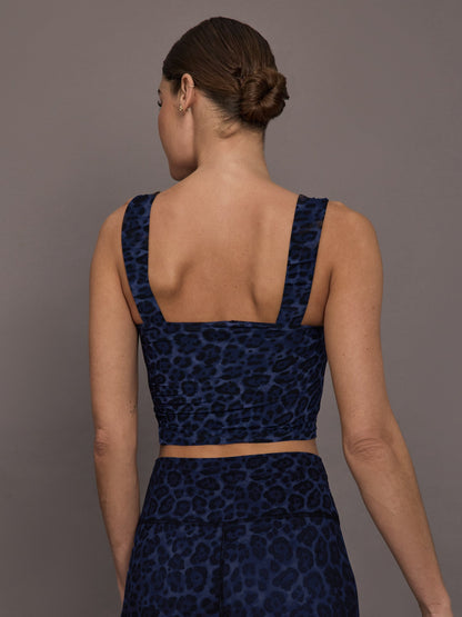 Carbon38 Square Neck Bra Top in Melt - Navy Leopard