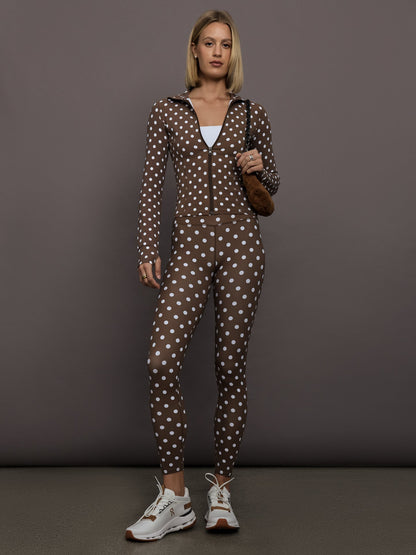 Carbon38 Full Zip Active Jacket in Melt - Carafe/White Polka Dot