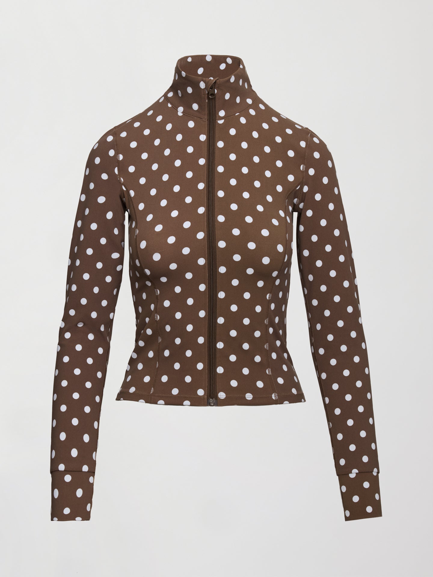 Carbon38 Full Zip Active Jacket in Melt - Carafe/White Polka Dot
