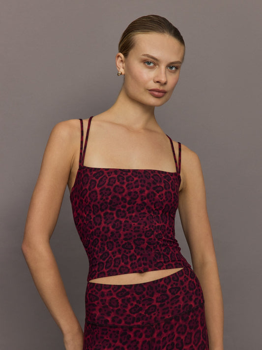 Carbon38 Strappy Tank in Melt - Red Leopard