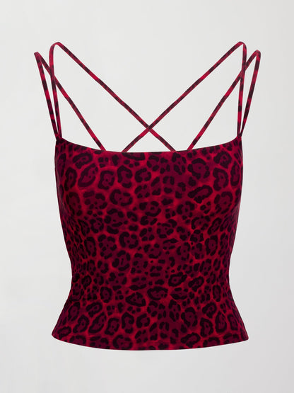 Carbon38 Strappy Tank in Melt - Red Leopard
