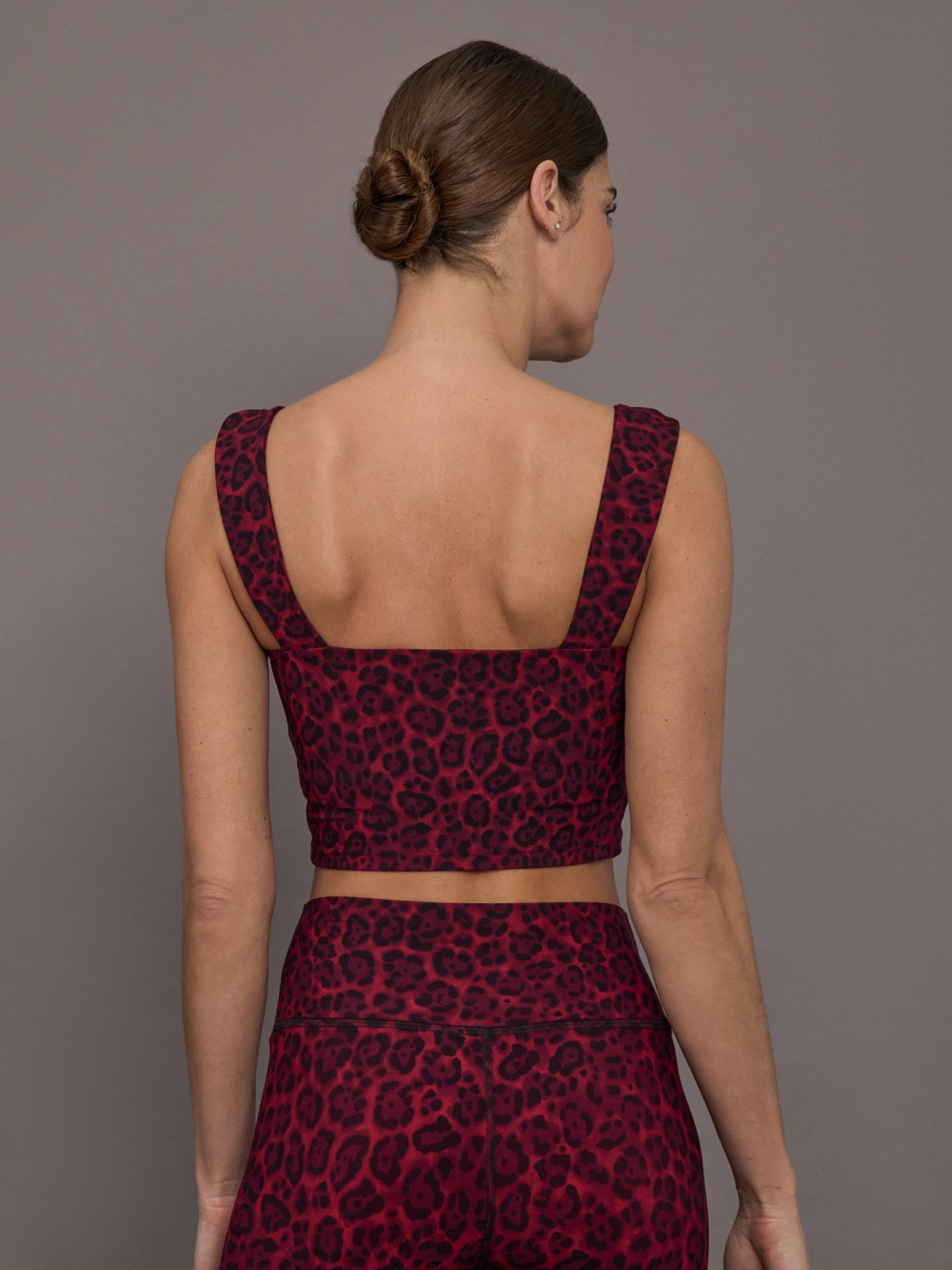 Carbon38 Square Neck Bra Top in Melt - Red Leopard