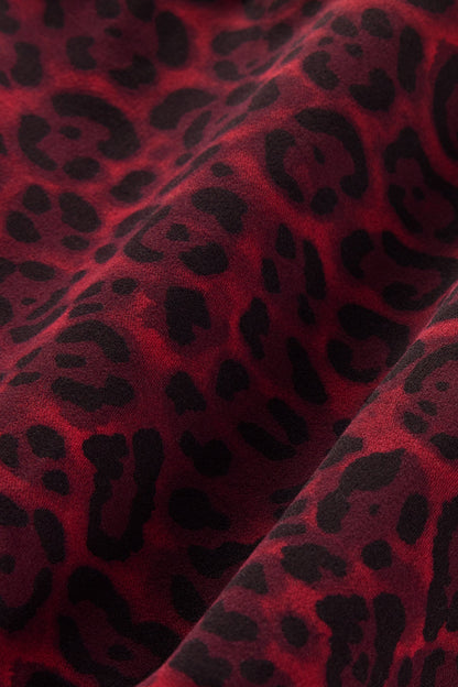 Carbon38 Square Neck Bra Top in Melt - Red Leopard