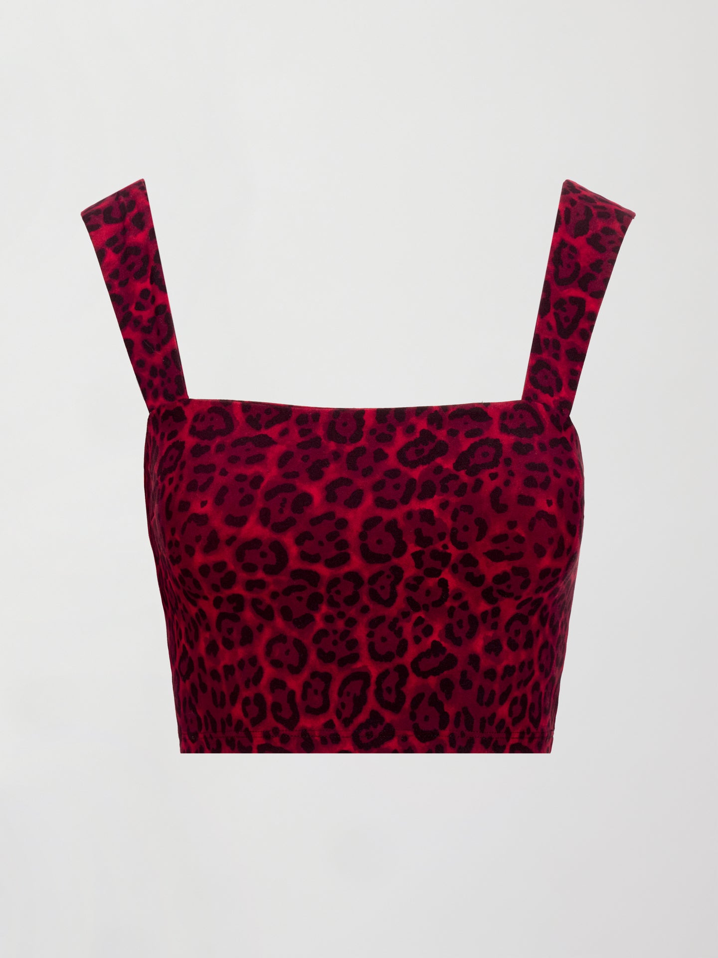 Carbon38 Square Neck Bra Top in Melt - Red Leopard
