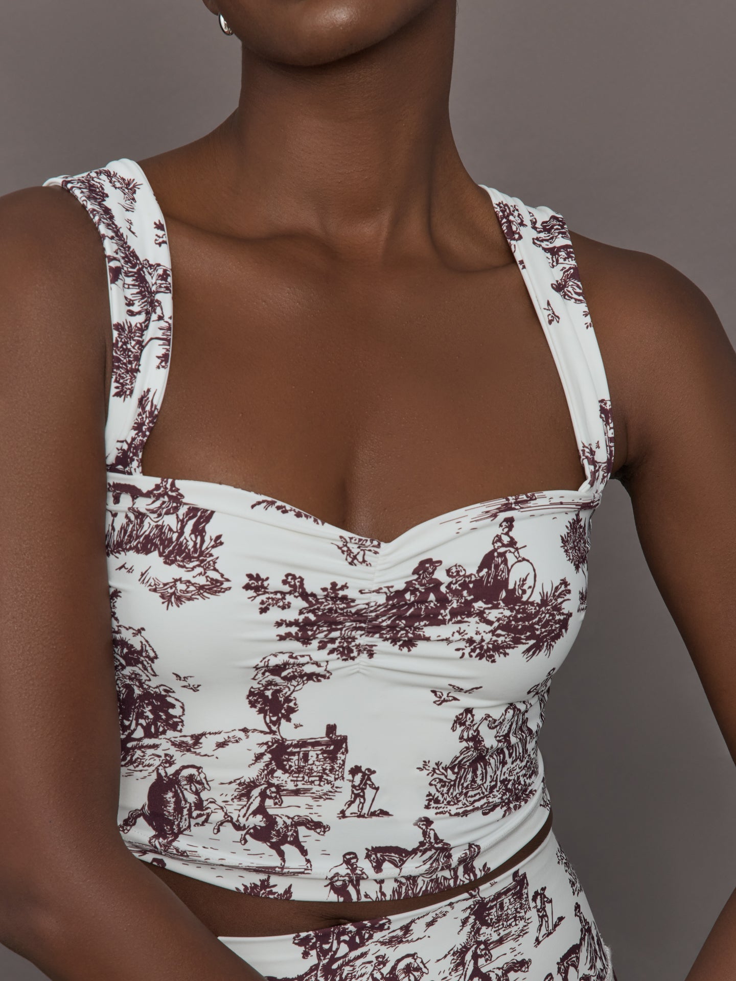 Carbon38 Toile Longline Sports Bra - Fig Toile