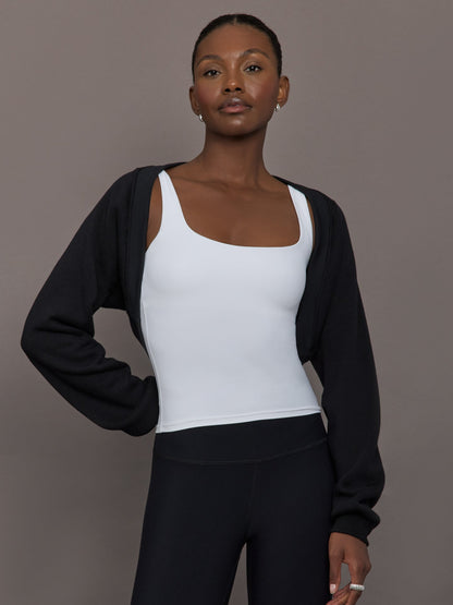 Carbon38 Long Sleeve Shrug in French Terry - Black