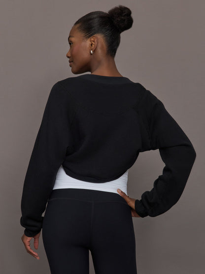 Carbon38 Long Sleeve Shrug in French Terry - Black
