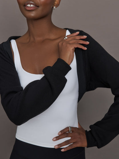 Carbon38 Long Sleeve Shrug in French Terry - Black