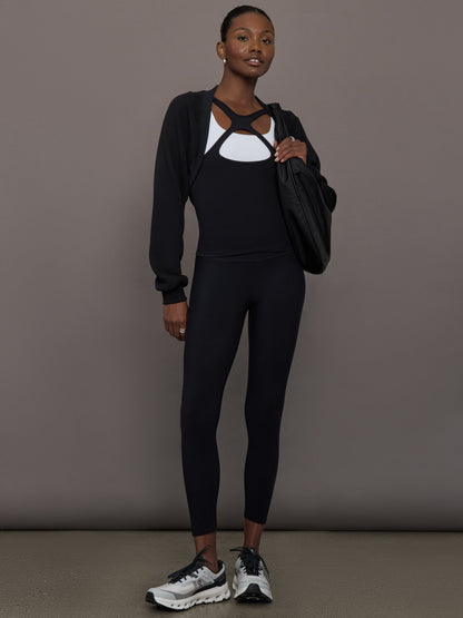 Carbon38 Long Sleeve Shrug in French Terry - Black