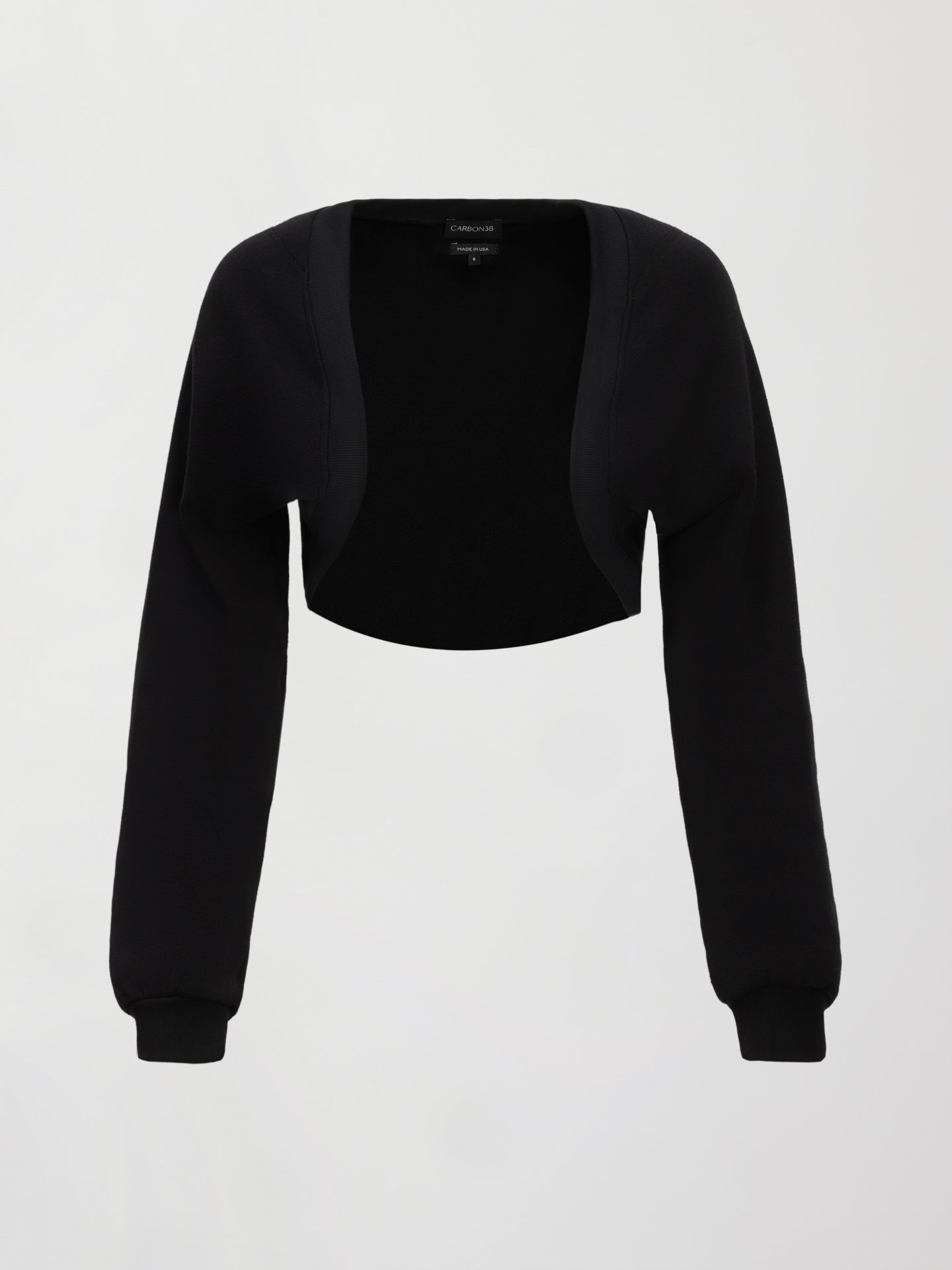 Carbon38 Long Sleeve Shrug in French Terry - Black