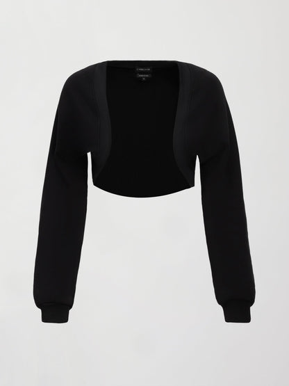 Carbon38 Long Sleeve Shrug in French Terry - Black