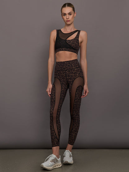 Carbon38 Mesh Overlay Bra in Melt - Leopard Print