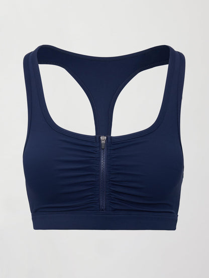 Carbon38 Zipper Bra in Diamond Compression - Navy