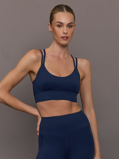 Carbon38 Multi Strap Active Bra in Diamond Compression - Navy