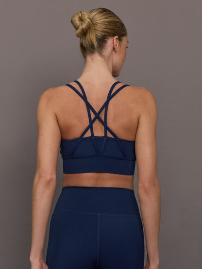 Carbon38 Multi Strap Active Bra in Diamond Compression - Navy