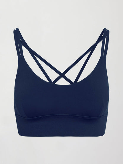 Carbon38 Multi Strap Active Bra in Diamond Compression - Navy