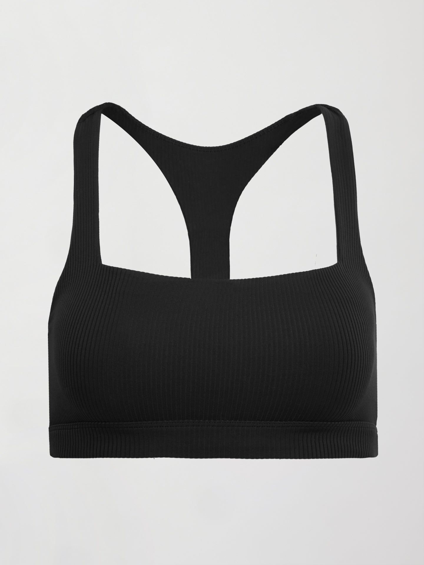 Carbon38 Racerback Bra in Ribbed Melt - Black