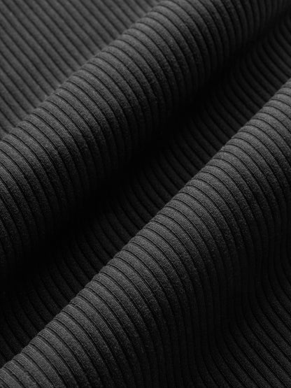Carbon38 Racerback Bra in Ribbed Melt - Black