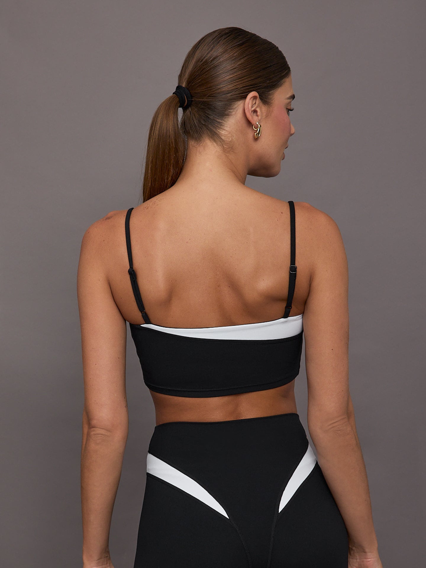 Carbon38 Spliced Colorblock Bra in Melt - Black/White