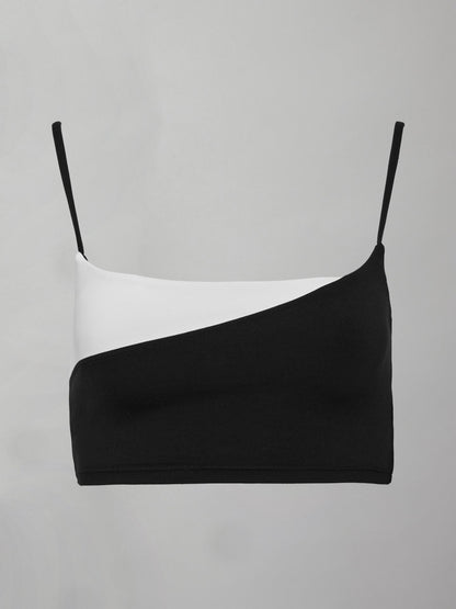 Carbon38 Spliced Colorblock Bra in Melt - Black/White