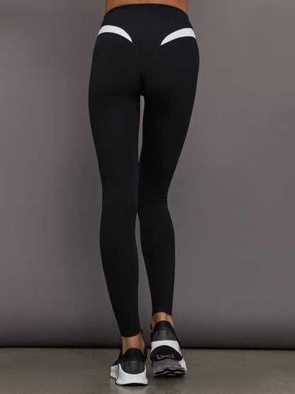 Carbon38 Spliced Colorblock Legging in Melt - Black / White