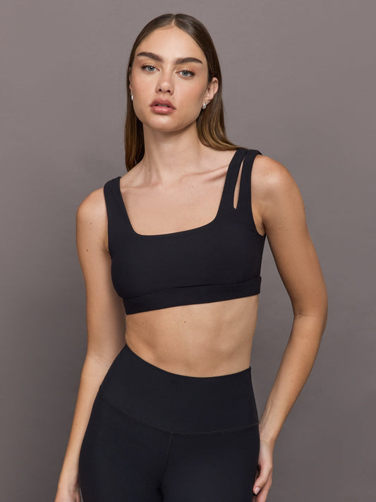 Carbon38 Cutout Bra in Melt - Black