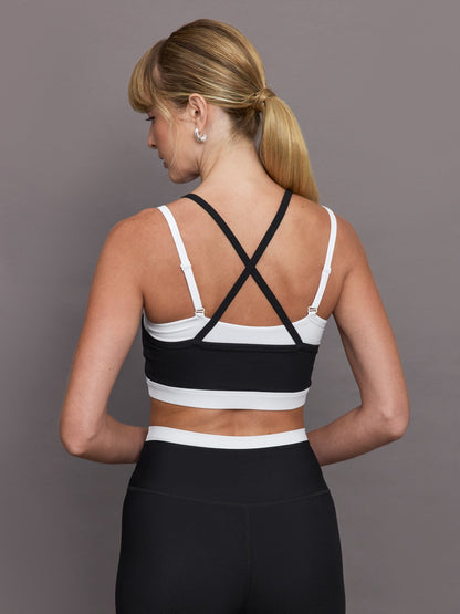 Carbon38 Double Layered Contrast Bra in Melt - Black/White