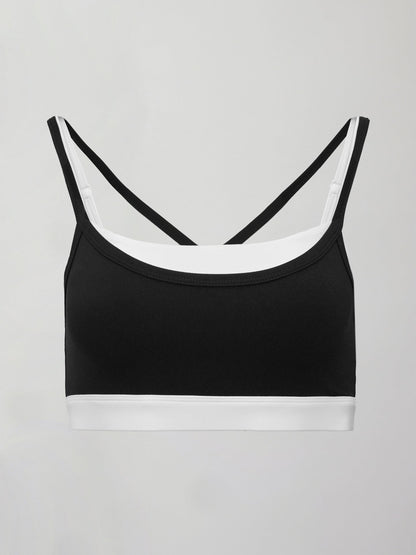 Carbon38 Double Layered Contrast Bra in Melt - Black/White