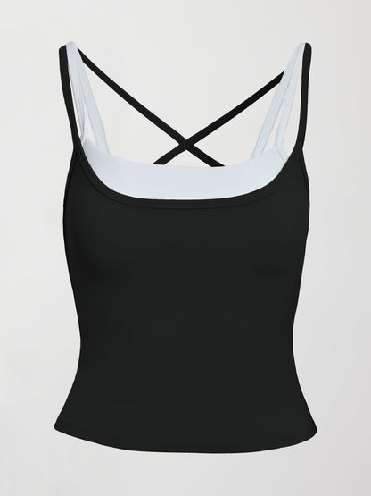 Carbon38 Double Layered Tank in Melt - Black / White