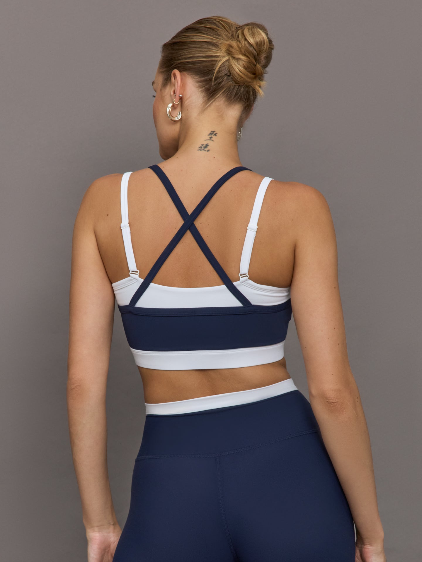 Carbon38 Double Layered Contrast Bra in Melt - Navy/White
