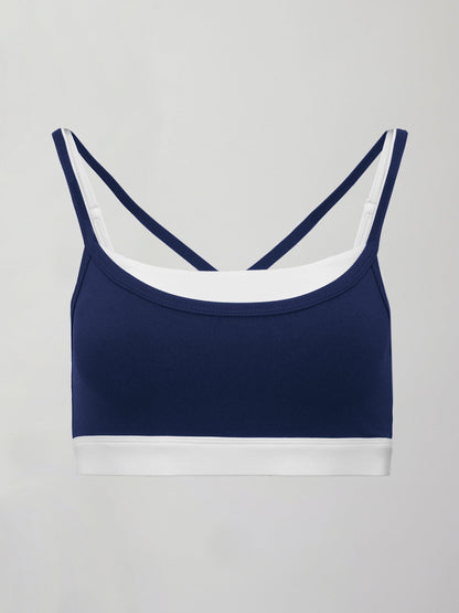 Carbon38 Double Layered Contrast Bra in Melt - Navy/White
