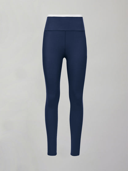 Carbon38 Contrast Waistband Legging in Melt - Navy/White