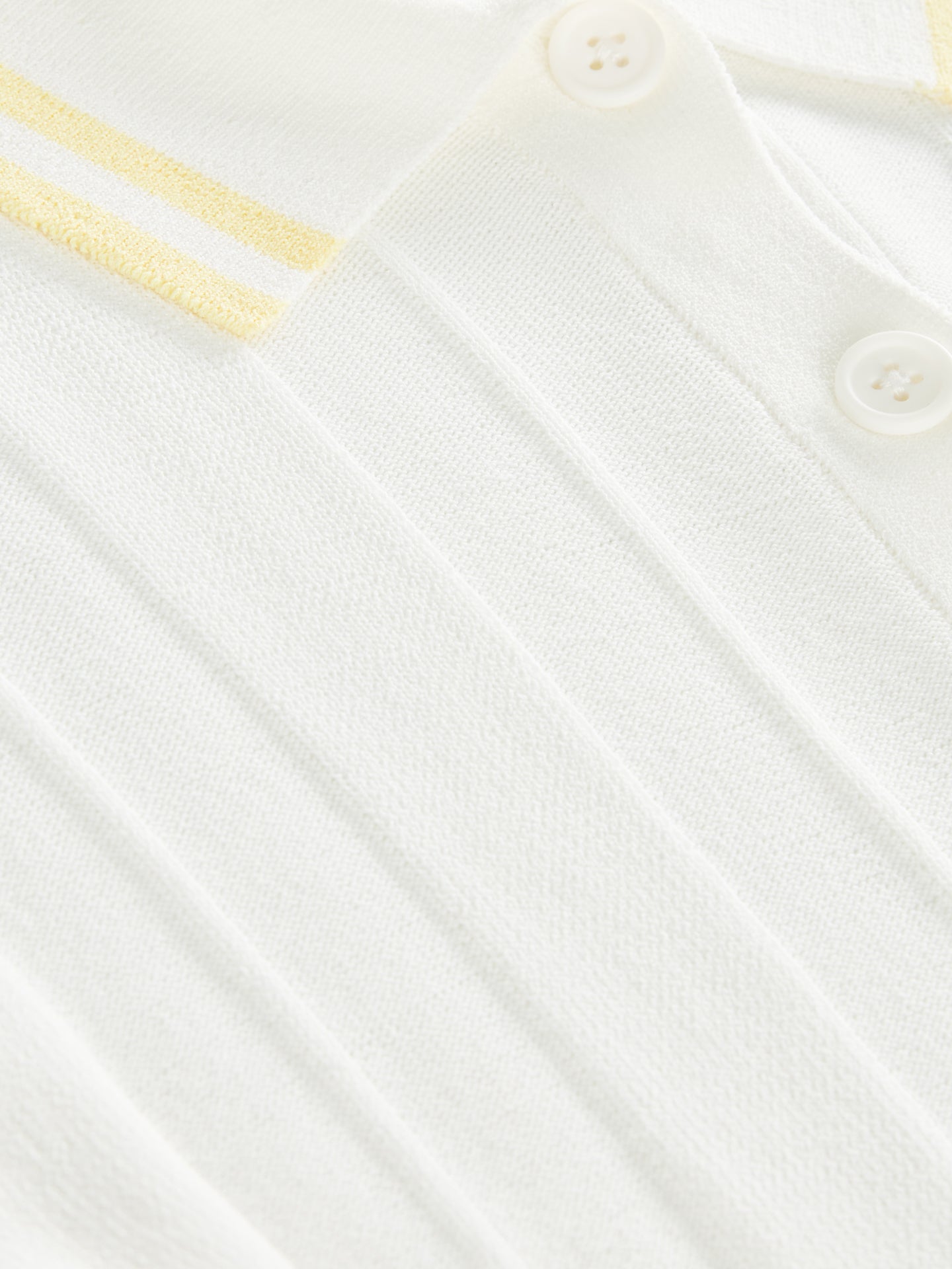 Carbon38 Short Sleeve Collared Tennis Top - White / Pastel Yellow
