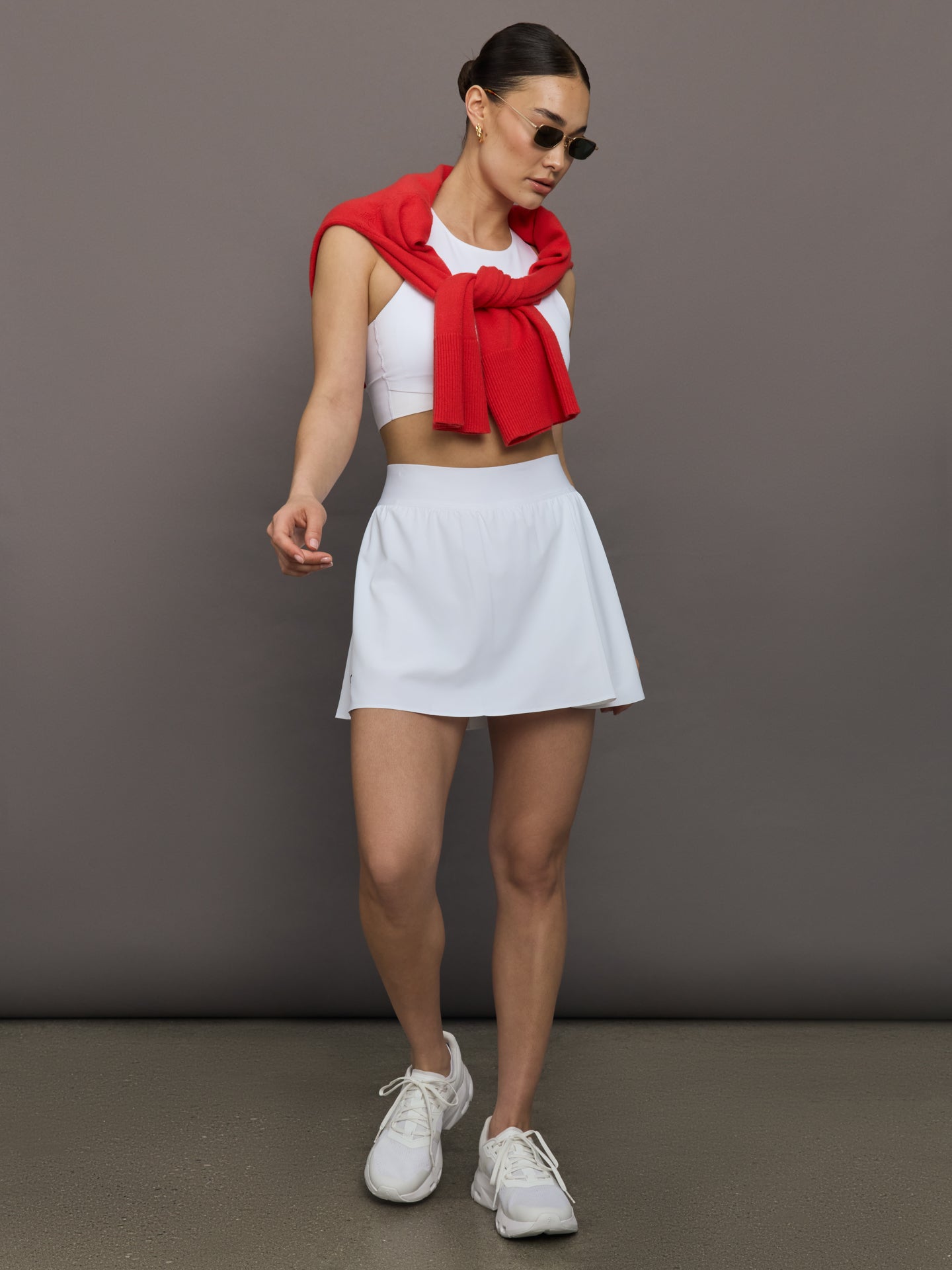 Carbon38 Court Skirt Pleated - White