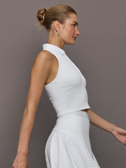 Carbon38 Shift Ribbed Tank - White
