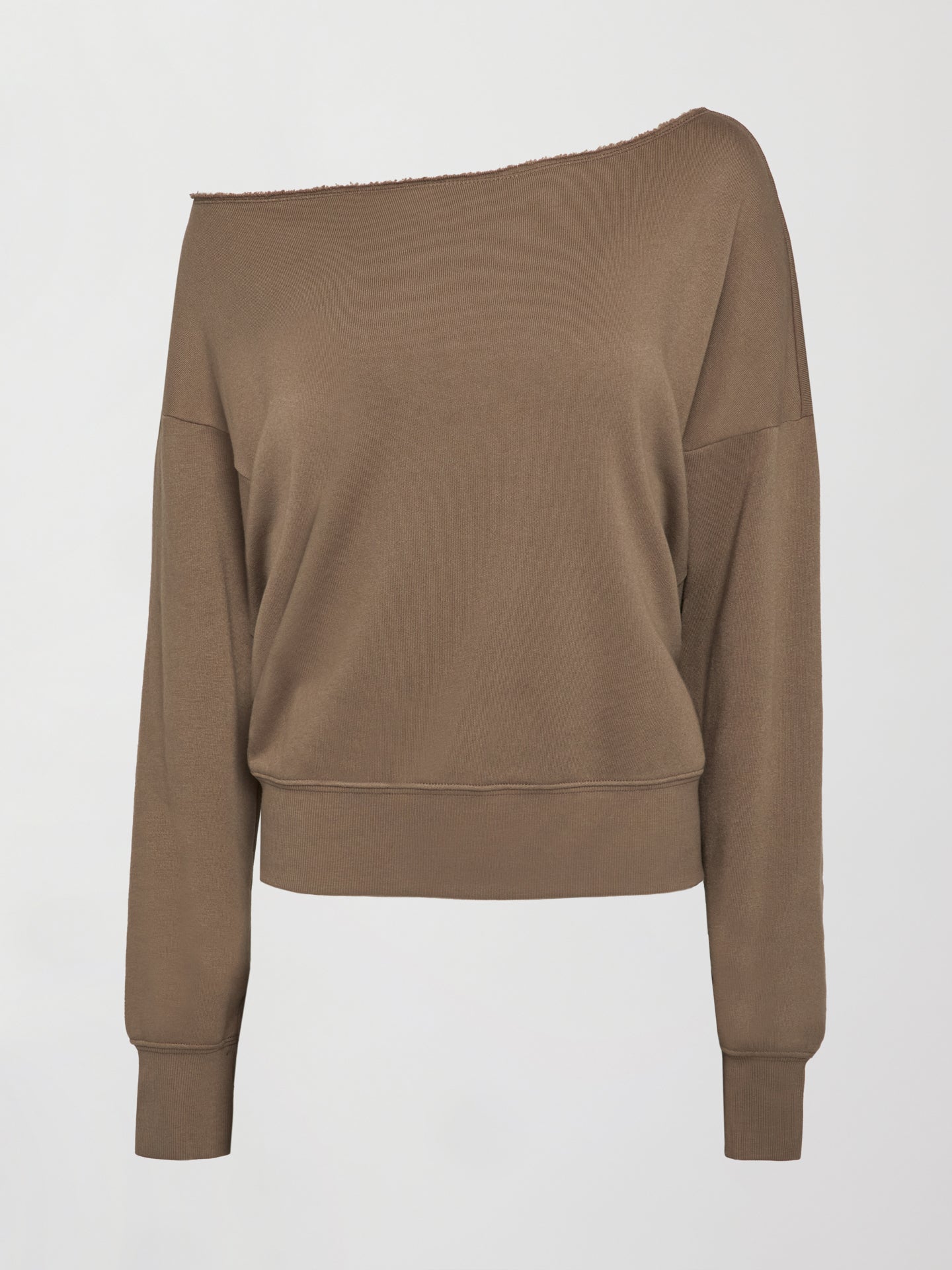 Carbon38 Off Shoulder Sweatshirt in French Terry - Caribou