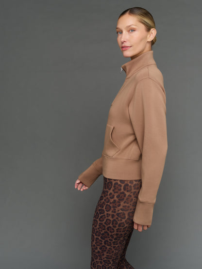 Carbon38 Full Zip Jacket in Interlock - Caribou