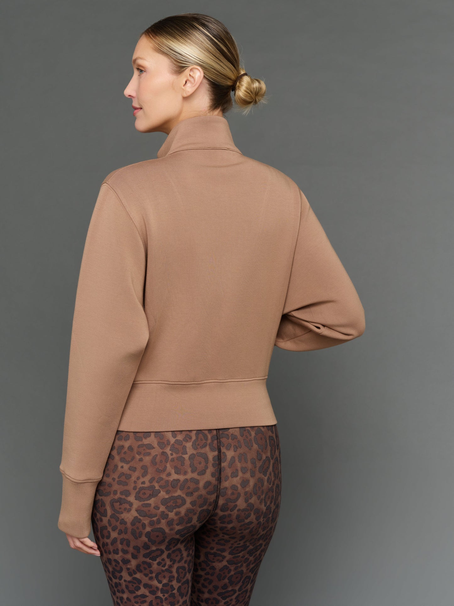 Carbon38 Full Zip Jacket in Interlock - Caribou