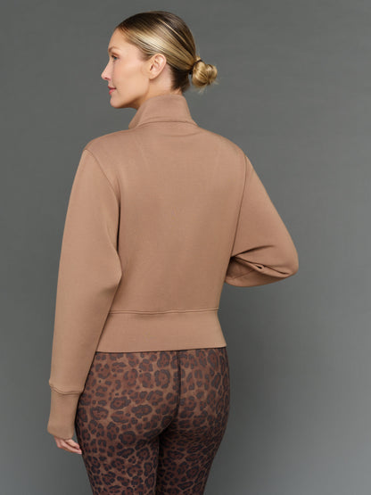 Carbon38 Full Zip Jacket in Interlock - Caribou