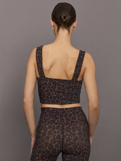 Carbon38 Square Neck Bra Top in Melt - Leopard Print
