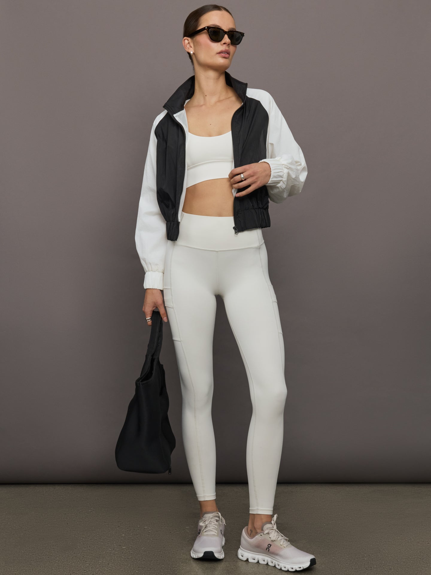 Carbon38 Multi Strap Active Bra in Diamond Compression - Cloud Dancer
