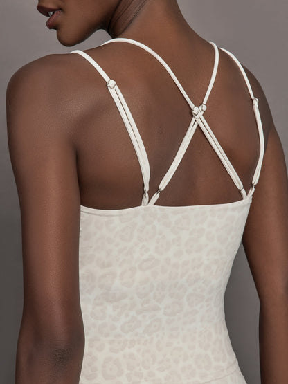 Carbon38 Strappy Tank in Melt - Snow Leopard